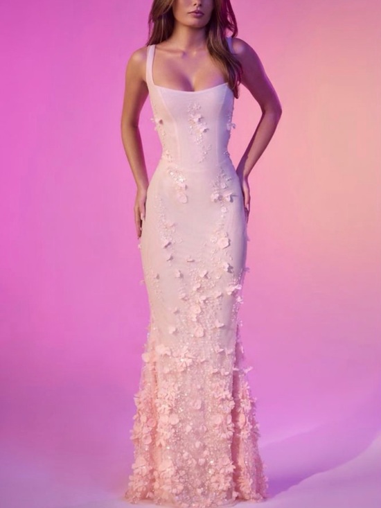 Oh Polly Dresses & Skirts - Oh Polly Pink Embellished Maxi Dress